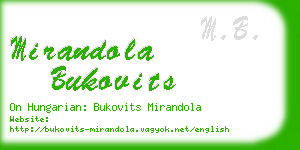 mirandola bukovits business card